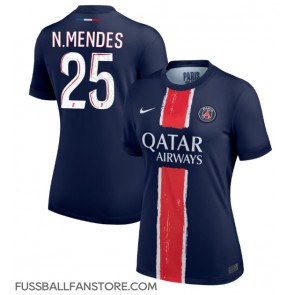 Paris Saint-Germain Nuno Mendes #25 Replik Heimtrikot Damen 2024-25 Kurzarm